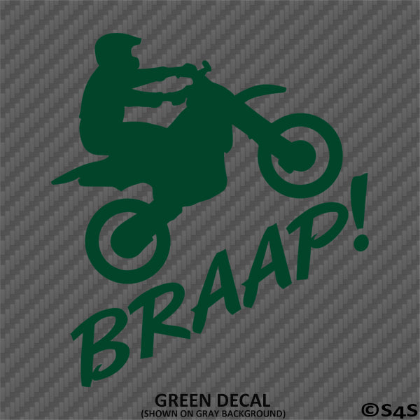 Dirtbike Rider Braap Motocross Vinyl Decal