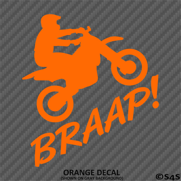 Dirtbike Rider Braap Motocross Vinyl Decal