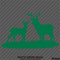 Buck And Doe Silhouette Hunting Vinyl Decal Version 3