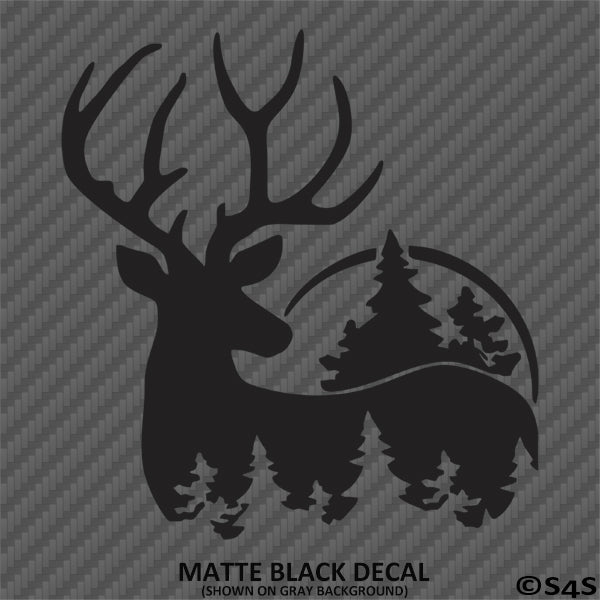 Buck Nature Silhouette Hunting Vinyl Decal