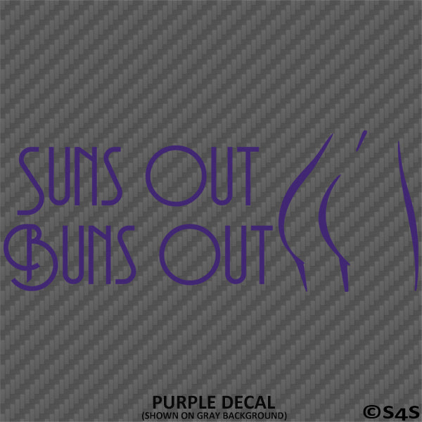 Suns Out Buns Out Nudist Beach Vinyl Decal