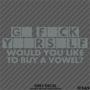 Would You Like To Buy A Vowel? Funny Vinyl Decal