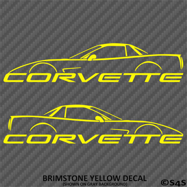 C5 Chevy Corvette Hard Top Silhouette (PAIR) Vinyl Decal