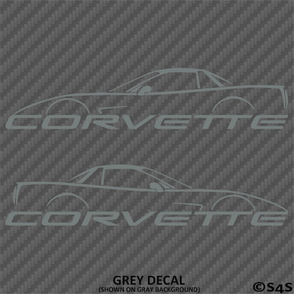 C5 Chevy Corvette Hard Top Silhouette (PAIR) Vinyl Decal