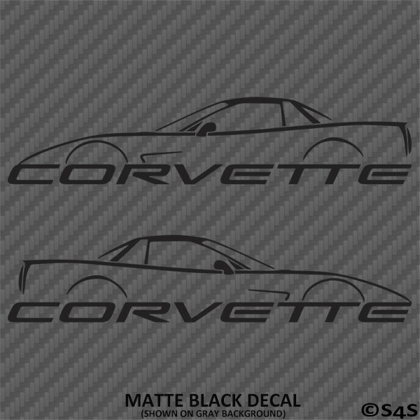 C5 Chevy Corvette Hard Top Silhouette (PAIR) Vinyl Decal