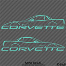 C5 Chevy Corvette Hard Top Silhouette (PAIR) Vinyl Decal