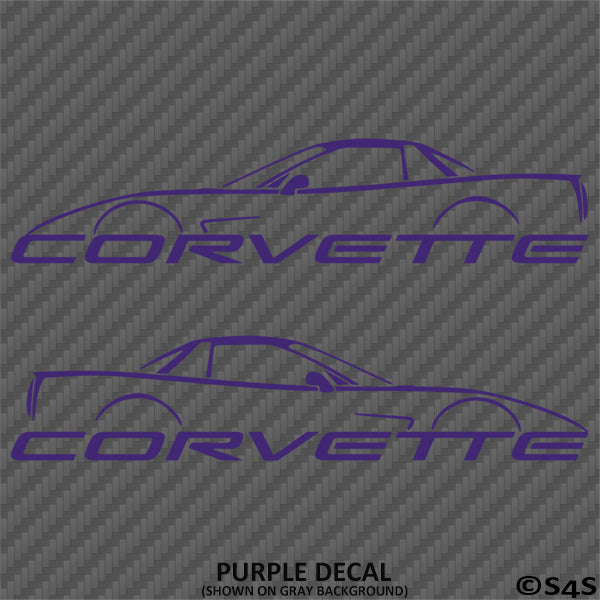 C5 Chevy Corvette Hard Top Silhouette (PAIR) Vinyl Decal