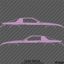 Chevy Camaro 3rd Gen Iroc-Z Z28 Silhouette Car Silhouette Vinyl Decal (PAIR)
