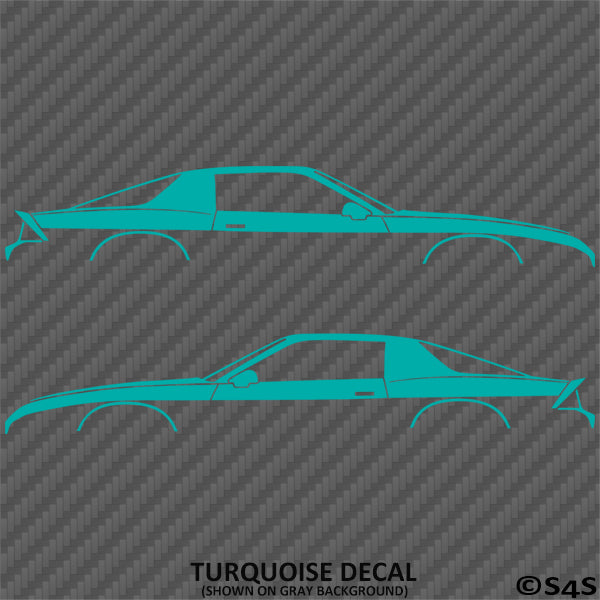 Chevy Camaro 3rd Gen Iroc-Z Z28 Silhouette Car Silhouette Vinyl Decal (PAIR)