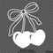 Heart Shaped Cherries With Bow Vinyl Decal