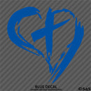 Christian Cross Distressed Heart Vinyl Decal