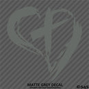 Christian Cross Distressed Heart Vinyl Decal