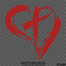 Christian Cross Distressed Heart Vinyl Decal