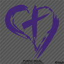 Christian Cross Distressed Heart Vinyl Decal