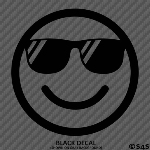 Cool Smiley Face With Sunglasses Vinyl Decal