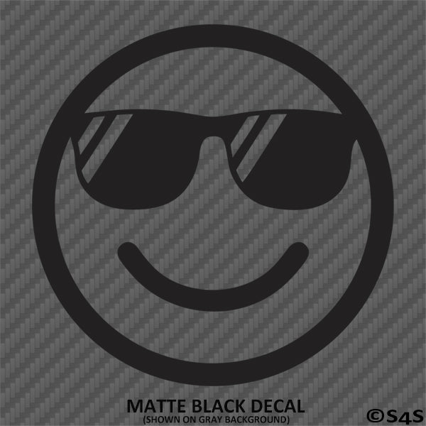 Cool Smiley Face With Sunglasses Vinyl Decal