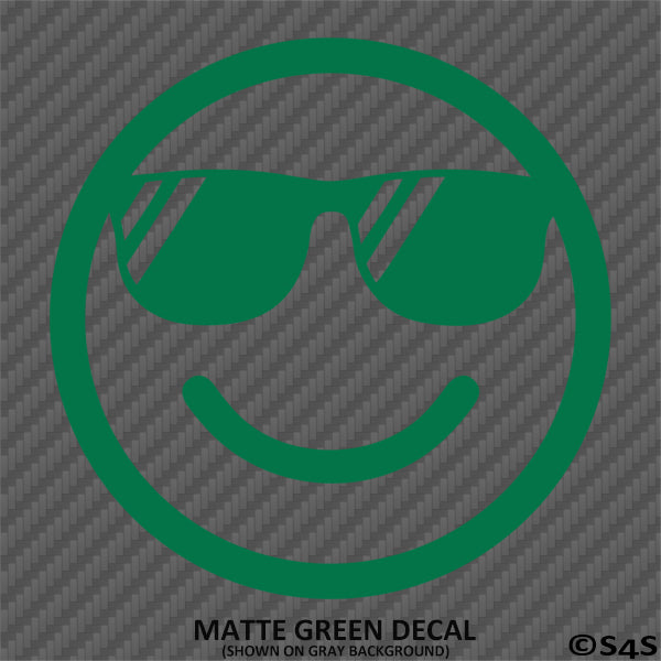 Cool Smiley Face With Sunglasses Vinyl Decal