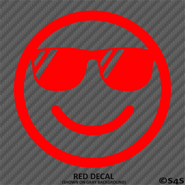 Cool Smiley Face With Sunglasses Vinyl Decal