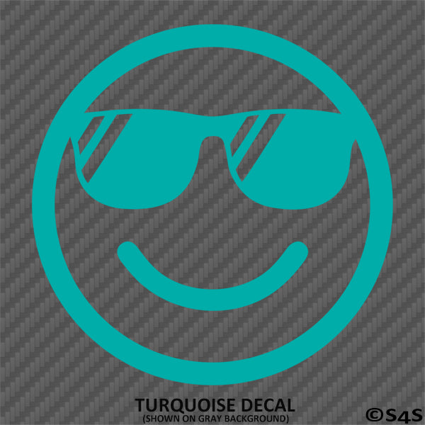 Cool Smiley Face With Sunglasses Vinyl Decal