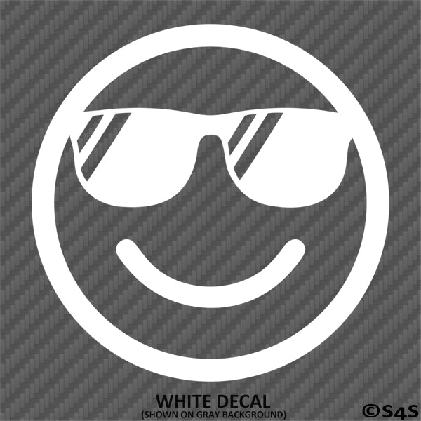 Cool Smiley Face With Sunglasses Vinyl Decal