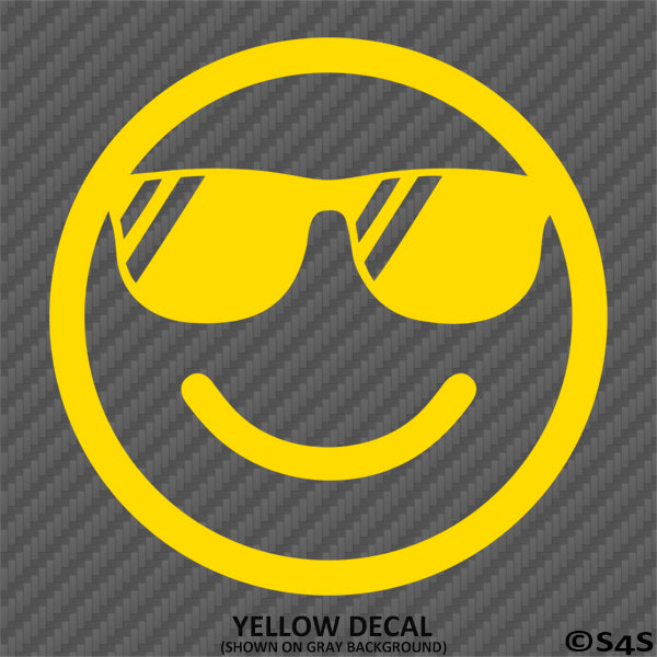 Cool Smiley Face With Sunglasses Vinyl Decal