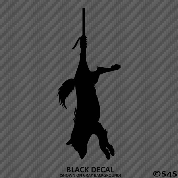 Hanging Coyote Hunting Vinyl Decal – S4S Designs