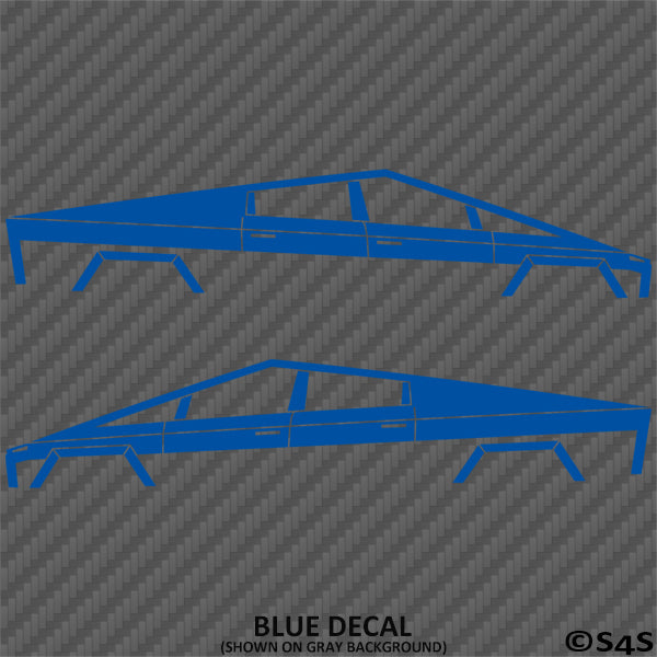 Tesla Cybertruck Silhouette Vinyl Decal (PAIR)