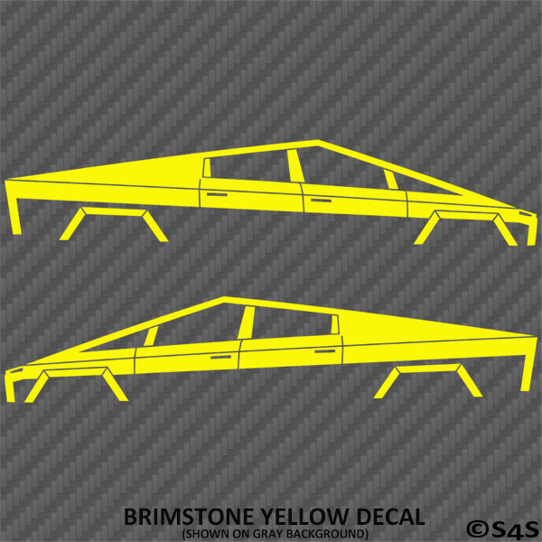 Tesla Cybertruck Silhouette Vinyl Decal (PAIR)