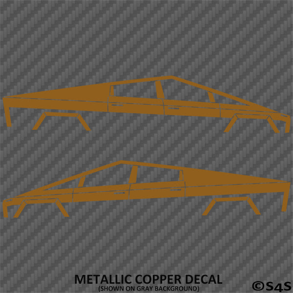 Tesla Cybertruck Silhouette Vinyl Decal (PAIR)