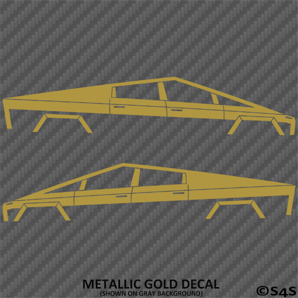 Tesla Cybertruck Silhouette Vinyl Decal (PAIR)
