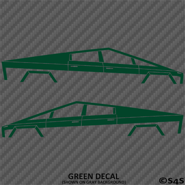 Tesla Cybertruck Silhouette Vinyl Decal (PAIR)