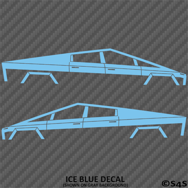 Tesla Cybertruck Silhouette Vinyl Decal (PAIR)