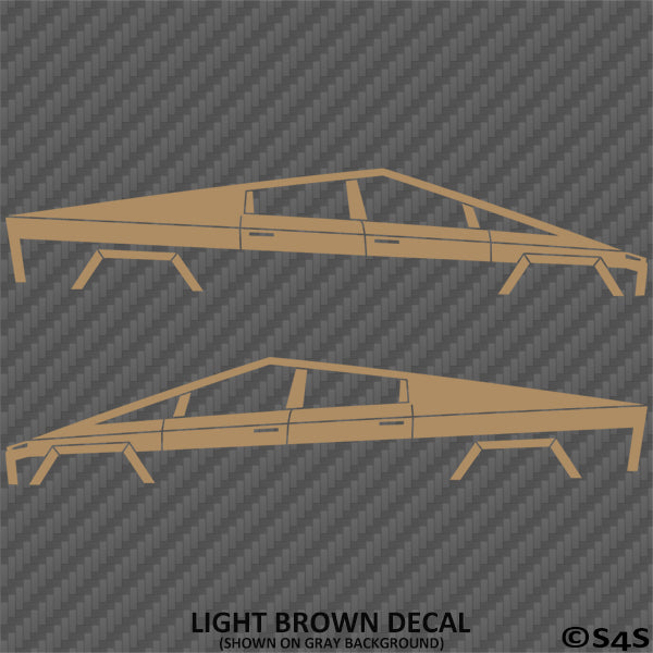 Tesla Cybertruck Silhouette Vinyl Decal (PAIR)