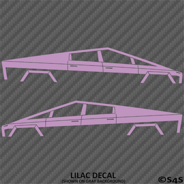 Tesla Cybertruck Silhouette Vinyl Decal (PAIR)