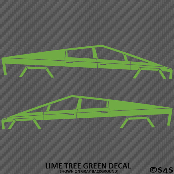 Tesla Cybertruck Silhouette Vinyl Decal (PAIR)
