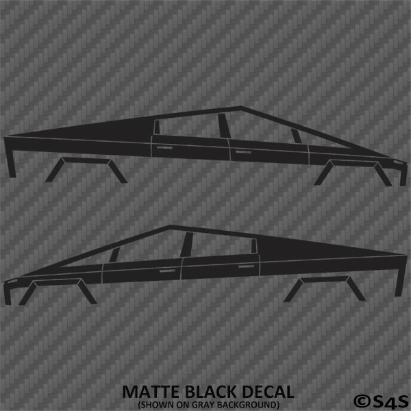 Tesla Cybertruck Silhouette Vinyl Decal (PAIR)