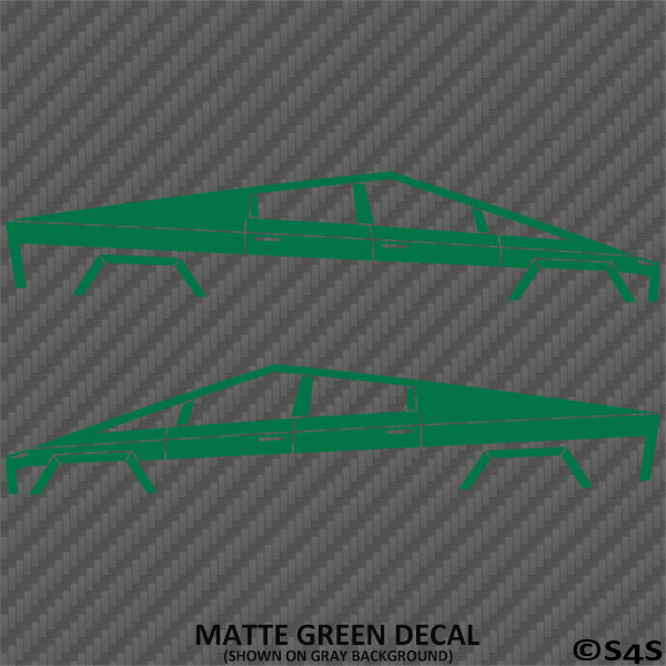 Tesla Cybertruck Silhouette Vinyl Decal (PAIR)