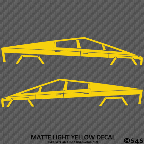 Tesla Cybertruck Silhouette Vinyl Decal (PAIR)