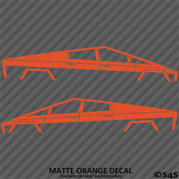Tesla Cybertruck Silhouette Vinyl Decal (PAIR)