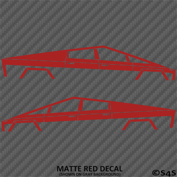 Tesla Cybertruck Silhouette Vinyl Decal (PAIR)