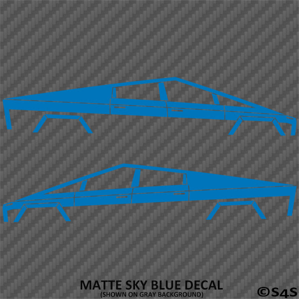 Tesla Cybertruck Silhouette Vinyl Decal (PAIR)