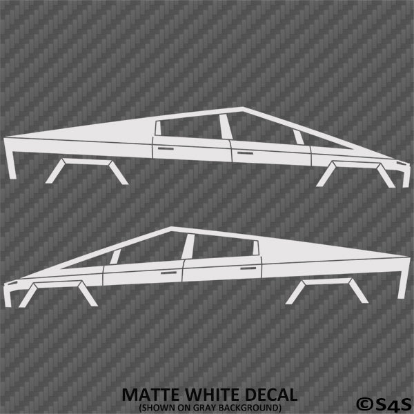 Tesla Cybertruck Silhouette Vinyl Decal (PAIR)