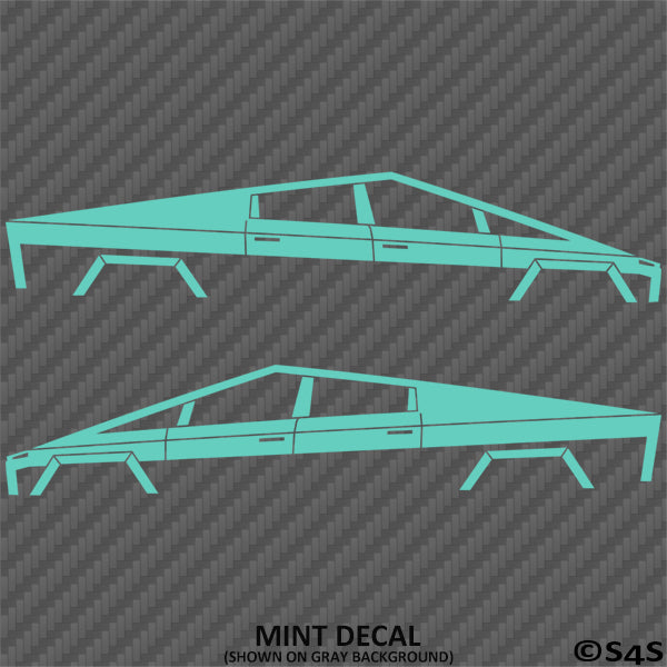 Tesla Cybertruck Silhouette Vinyl Decal (PAIR)