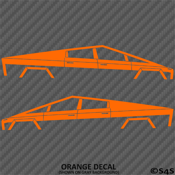 Tesla Cybertruck Silhouette Vinyl Decal (PAIR)