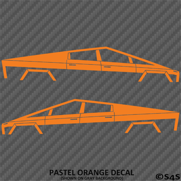 Tesla Cybertruck Silhouette Vinyl Decal (PAIR)