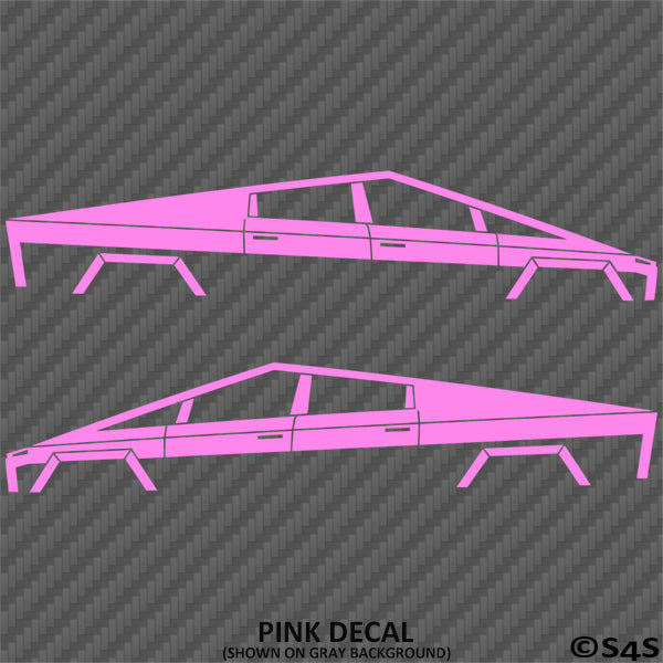 Tesla Cybertruck Silhouette Vinyl Decal (PAIR)