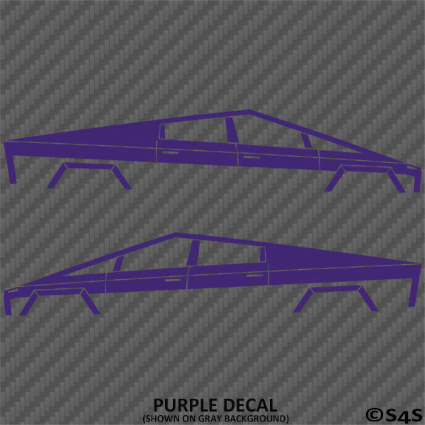 Tesla Cybertruck Silhouette Vinyl Decal (PAIR)