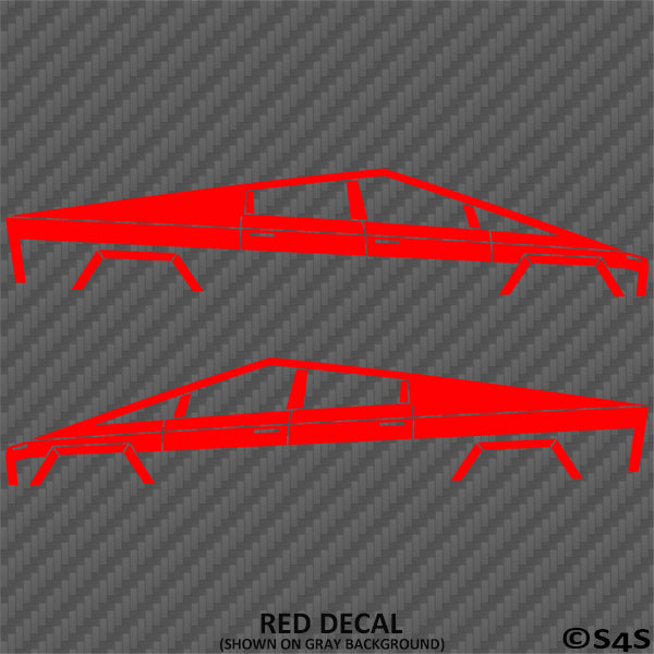 Tesla Cybertruck Silhouette Vinyl Decal (PAIR)