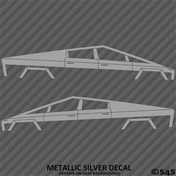 Tesla Cybertruck Silhouette Vinyl Decal (PAIR)