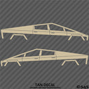 Tesla Cybertruck Silhouette Vinyl Decal (PAIR)